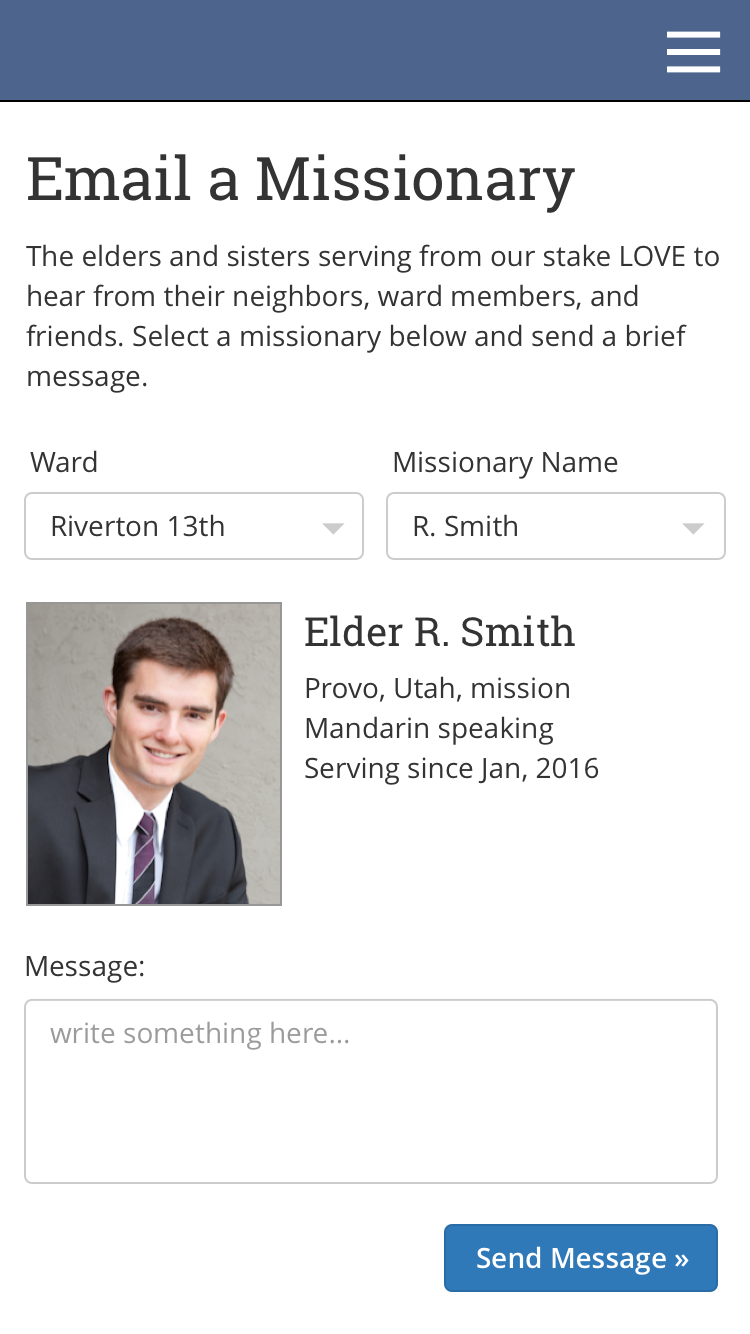 Write a message to the missionary