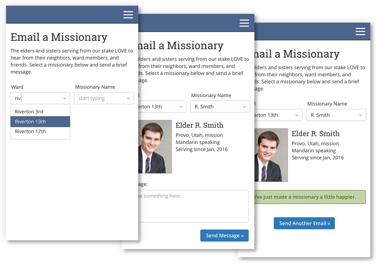 Find the missionary you want to message