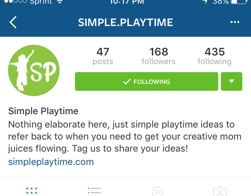 Simple Playtime Instagram Account